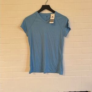 NWT Adidas Blue Fitted Cap Sleeve Tee